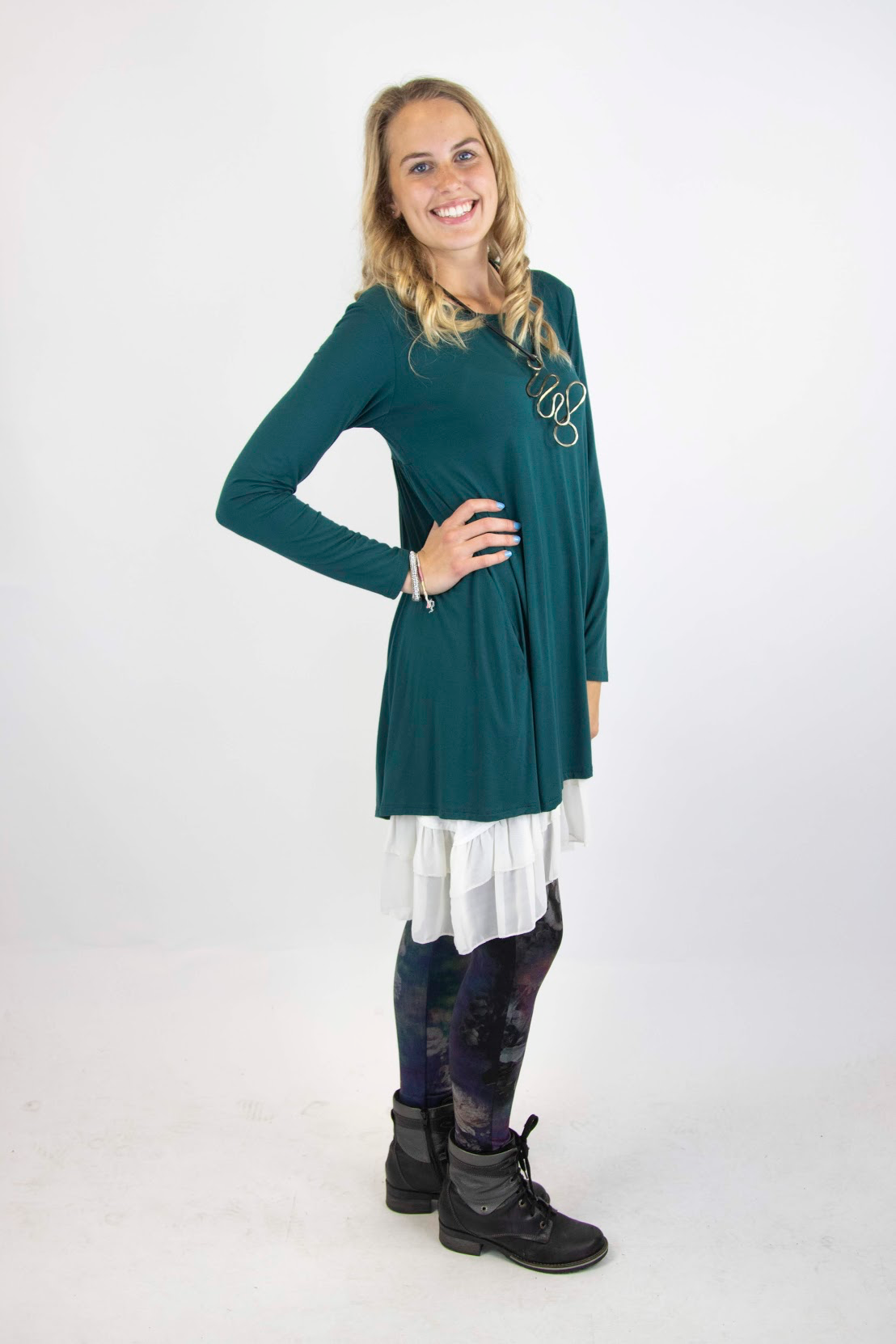 2AM Long Sleeves Tunic - Teal