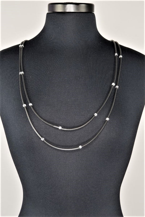 NKL458 Crystal Cube Lariat Necklace
