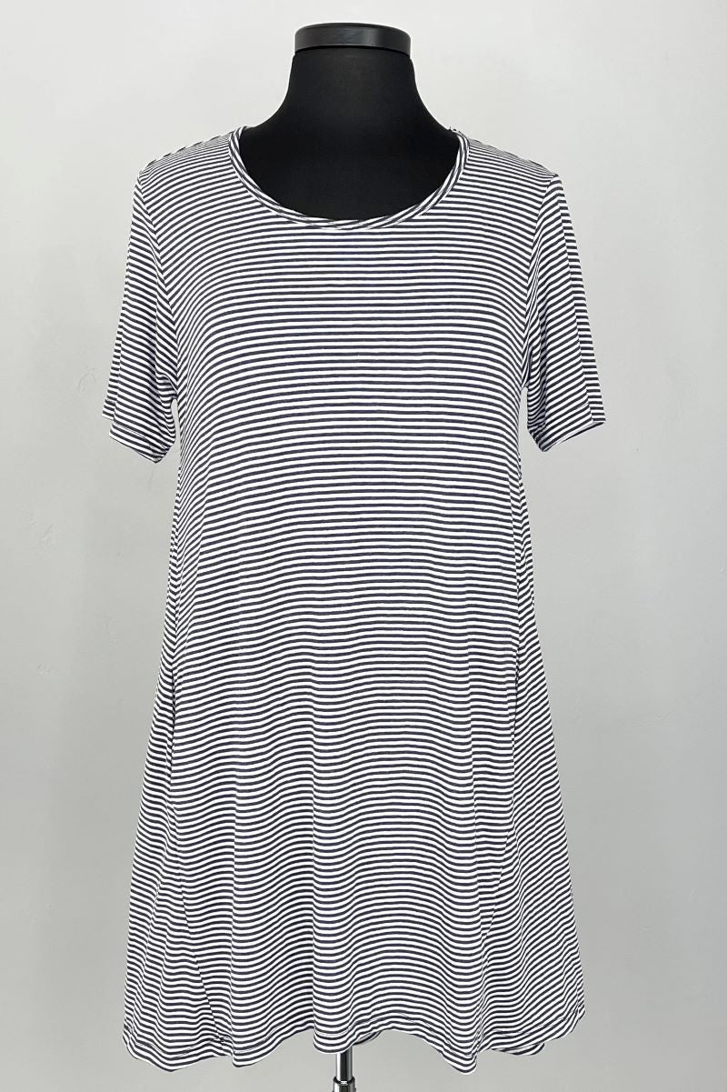 2AM Short Sleeve Patterned Tunic Stripes