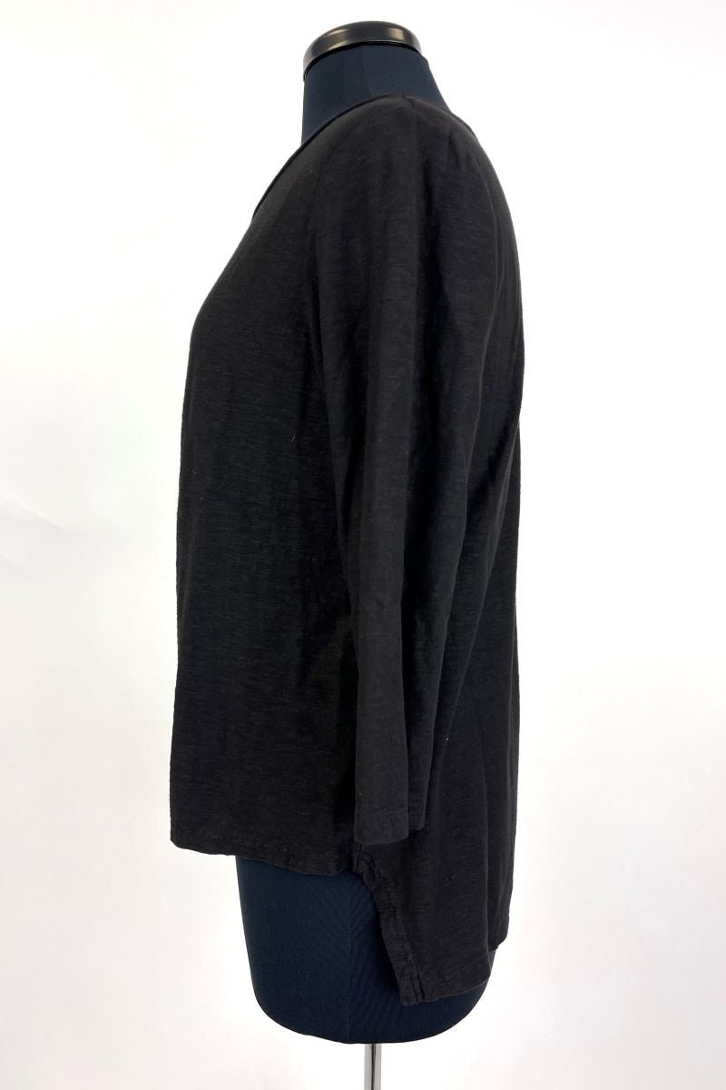 Crew Neck Crop Top - Black