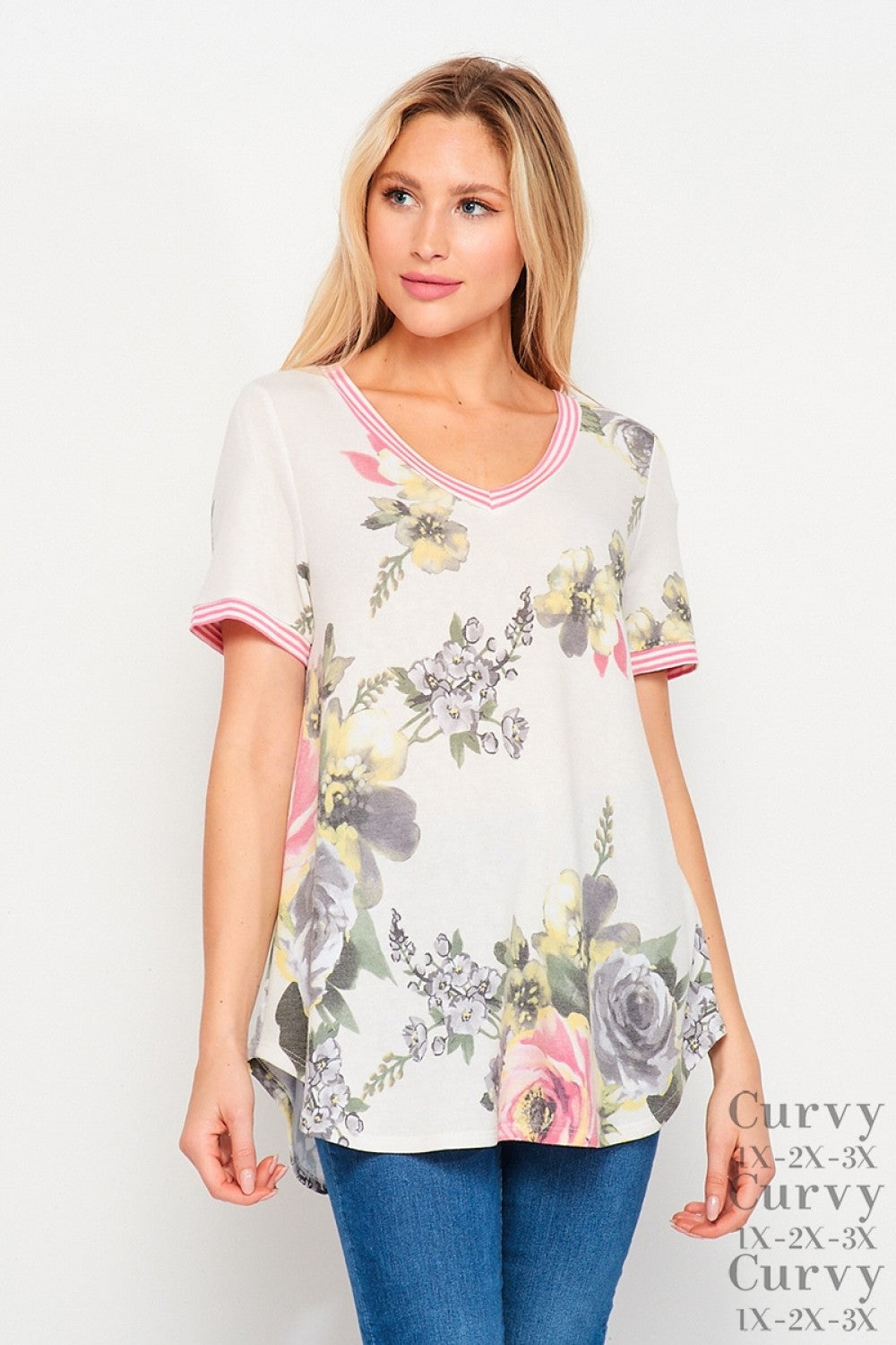 Load image into Gallery viewer, Short Sleeve V-Neck Top Ivory Yellow
