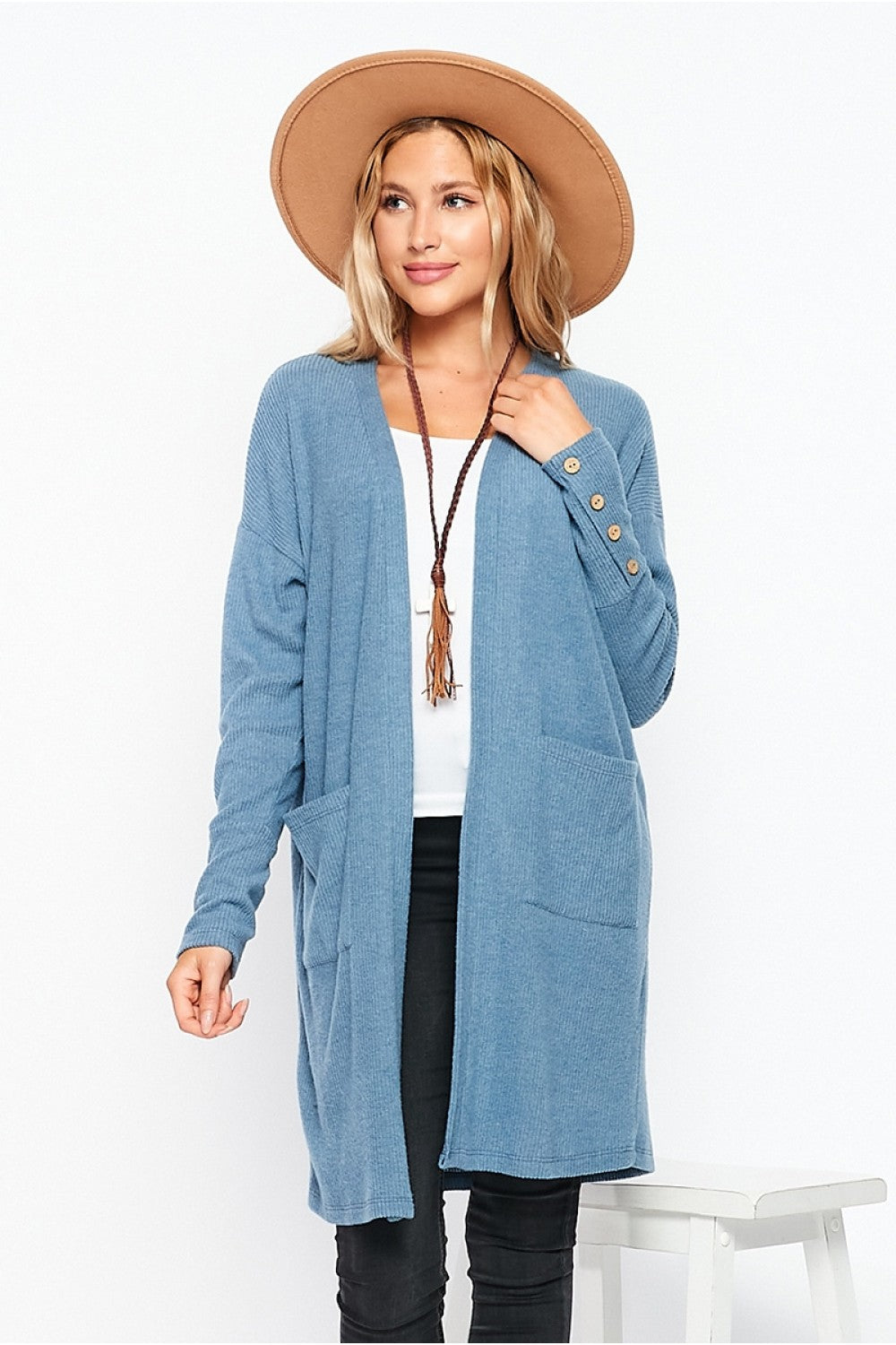 Ribbed Cardigan with Pockets