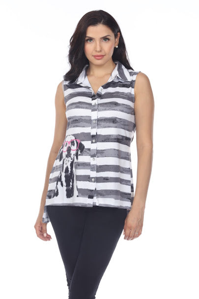 Load image into Gallery viewer, Sleeveless Button Up Dog Tank
