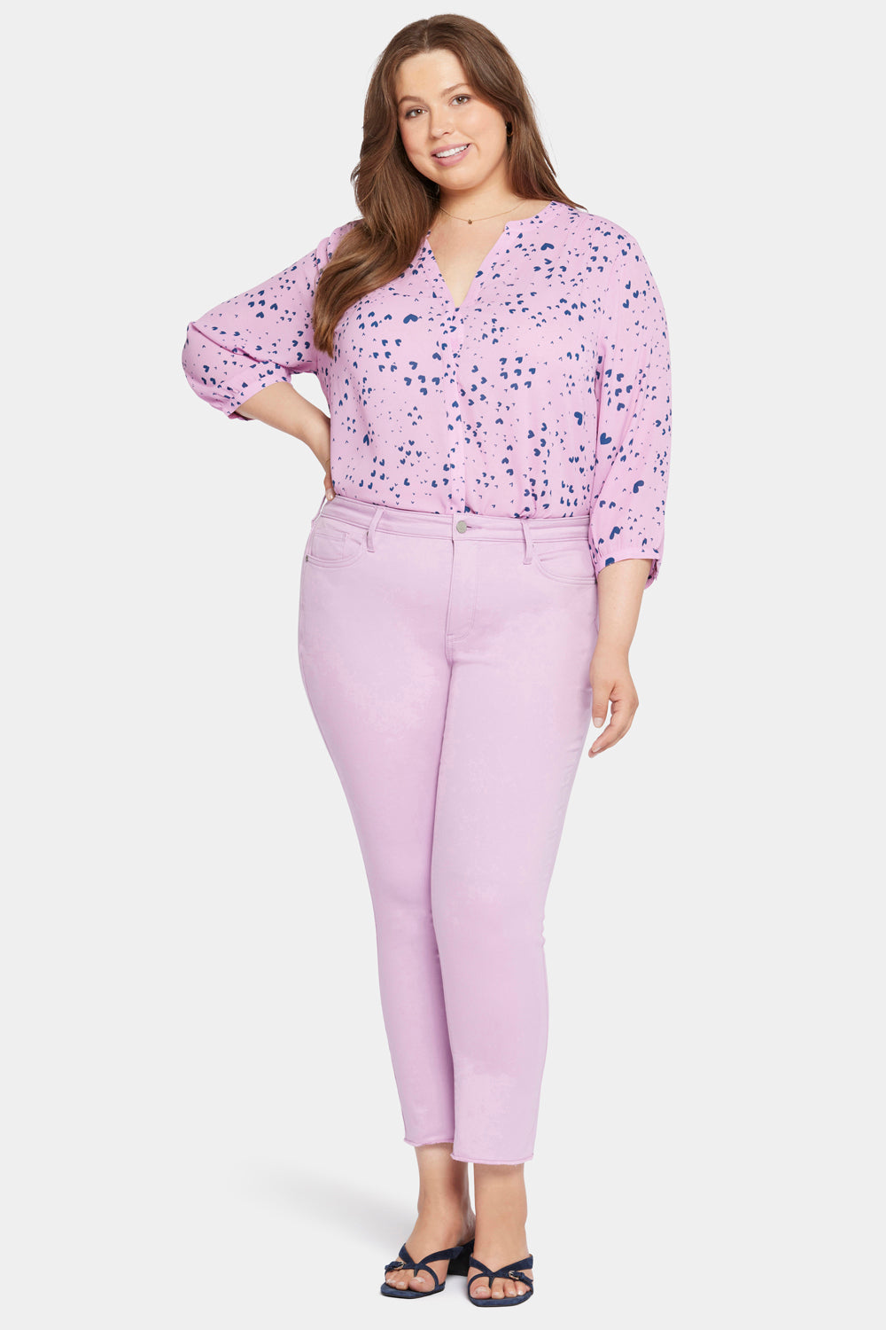 Load image into Gallery viewer, Sheri Ankle Jeans with Fray Hem - Misty Mauve
